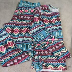 Justice Multicolor Geometric Kids Pajama Set